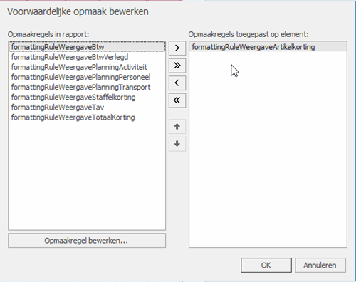 Opmaakregel toepassen