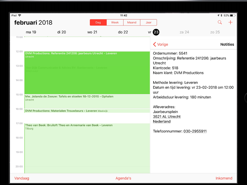 Agenda op iPad