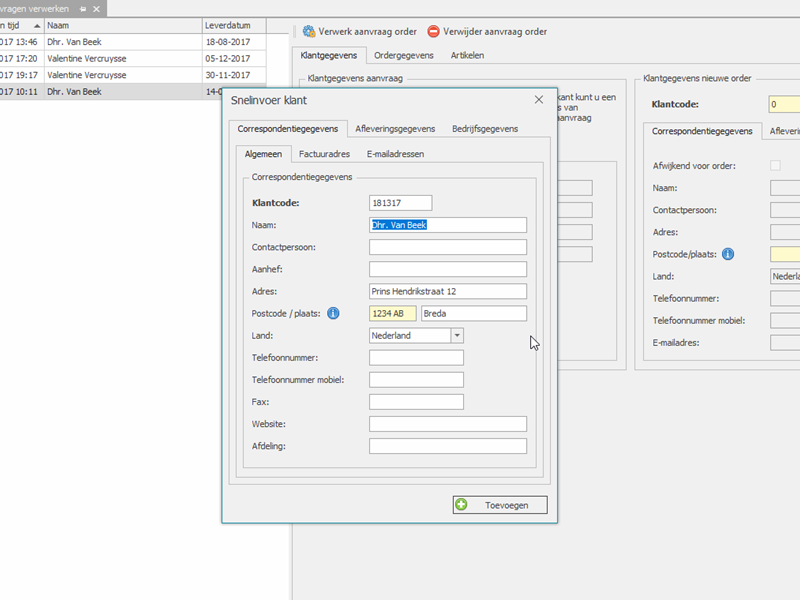 Online aanvragen verwerken