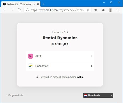 Kiezen online betaalmethode