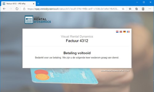 Online betaling voltooid