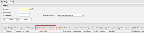 Online betalingen ophalen