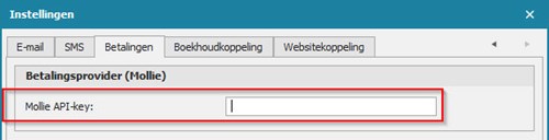 Instellingen Mollie API-key